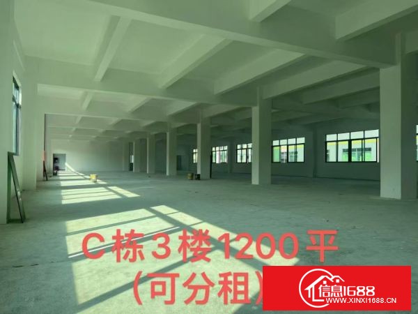 横岗大康地铁口0距离工业园A栋  一楼645㎡ 3楼    A309室（80平2+1隔局） C栋：3楼1200，可分租